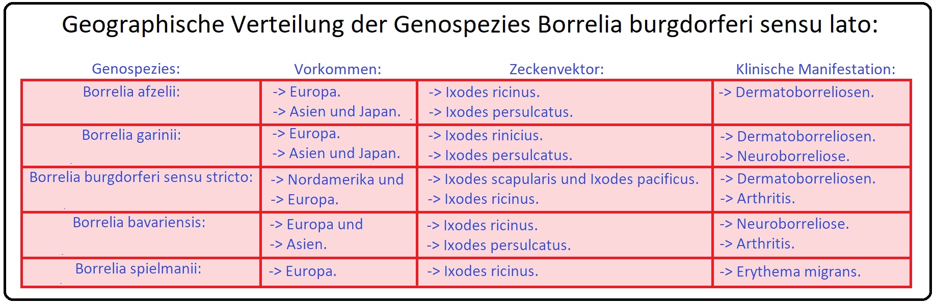 006 Geographische Verteilung der Genospezies der Borrelia burgdorferi sensu lato